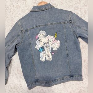 Pony Light Blue Denim Jacket with Pastel Cartoon Patch